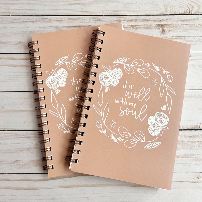 Spiral notebooks | Christian notebook | Bible journal | It is well with my soul | Prayer journal image 1