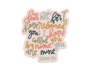 Isaiah 43:1 Bible Verse Sticker | Waterproof Christian Decal | Faith Stickers