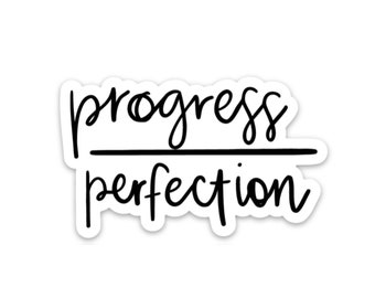 Progress over perfection sticker | Inspirational quote decals