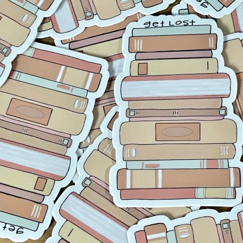 Book Sticker Book Lover Sticker Get Lost in a Book Love Etsy