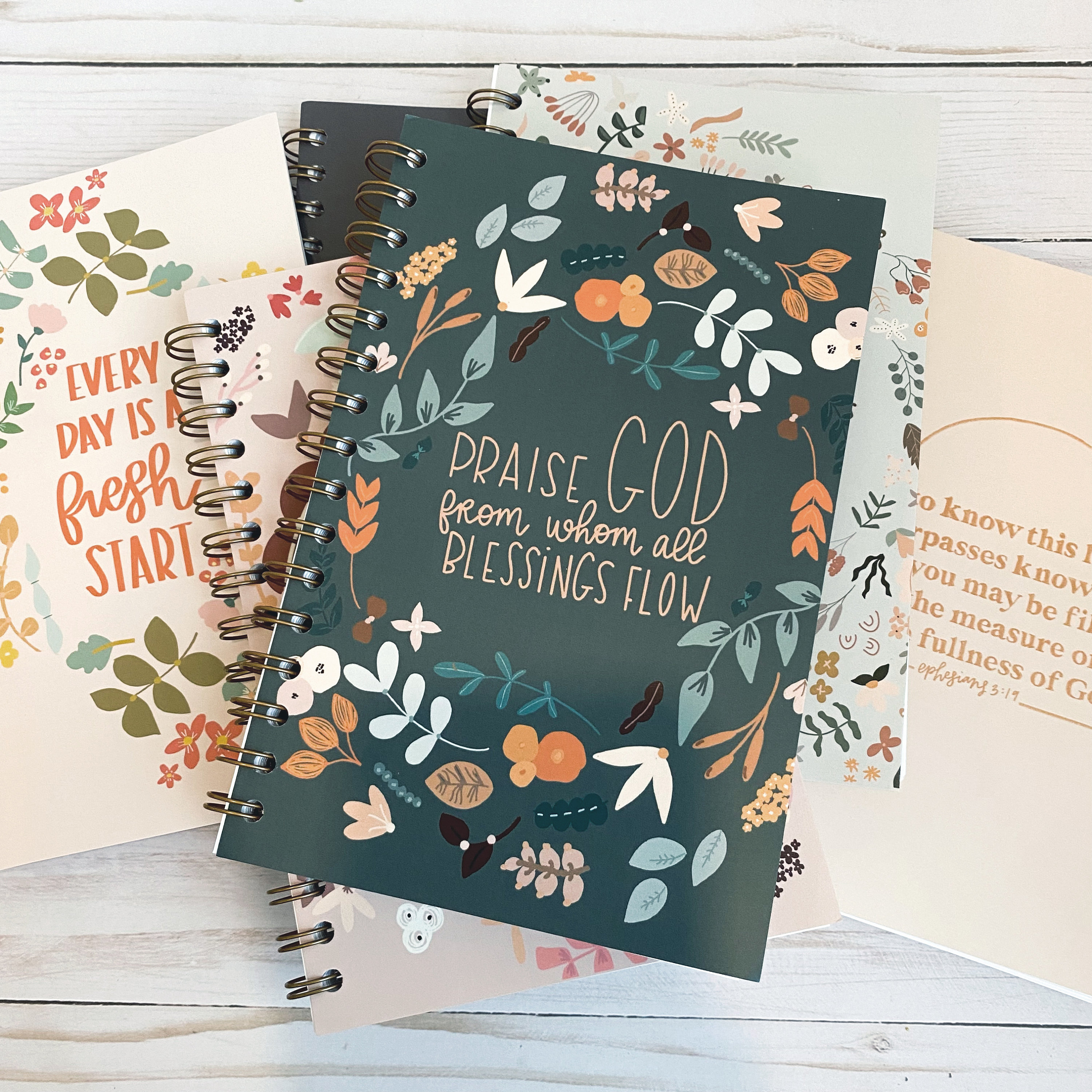 Spiral notebooks | Soft cover journal | Faith notebook | Praise God from whom all blessings flow