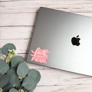 Faith Over Fear Sticker: Christian Vinyl Decal, Waterproof image 2