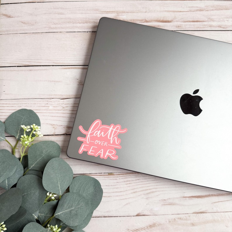 Faith Over Fear Sticker: Christian Vinyl Decal, Waterproof image 2