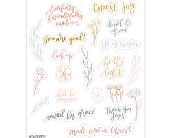 Christian Sticker Pack: Faith Bible Journaling Stickers