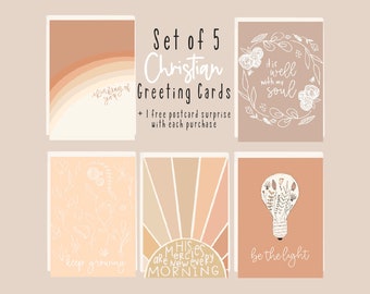 Christian greeting card set | Faith cards | Set of 5 Bible verse designs