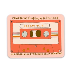 Faith stickers | Christian stickers | Religious Bible verse quote decal | Cassette tape sticker