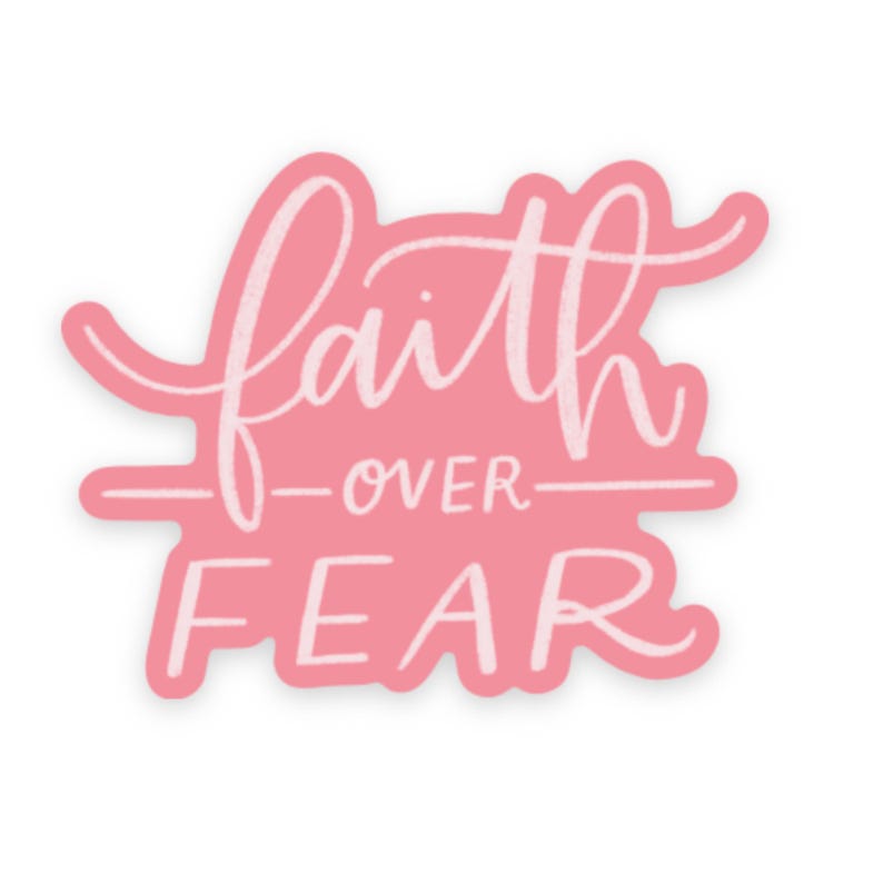 Faith Over Fear Sticker: Christian Vinyl Decal, Waterproof image 1