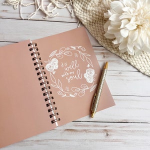 Spiral notebooks | Christian notebook | Bible journal | It is well with my soul | Prayer journal image 2