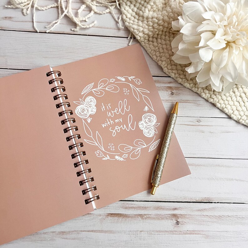 Spiral notebooks | Christian notebook | Bible journal | It is well with my soul | Prayer journal image 2