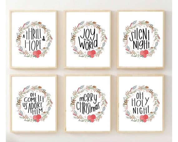 Christmas printable art | Farmhouse holiday print | Digital download