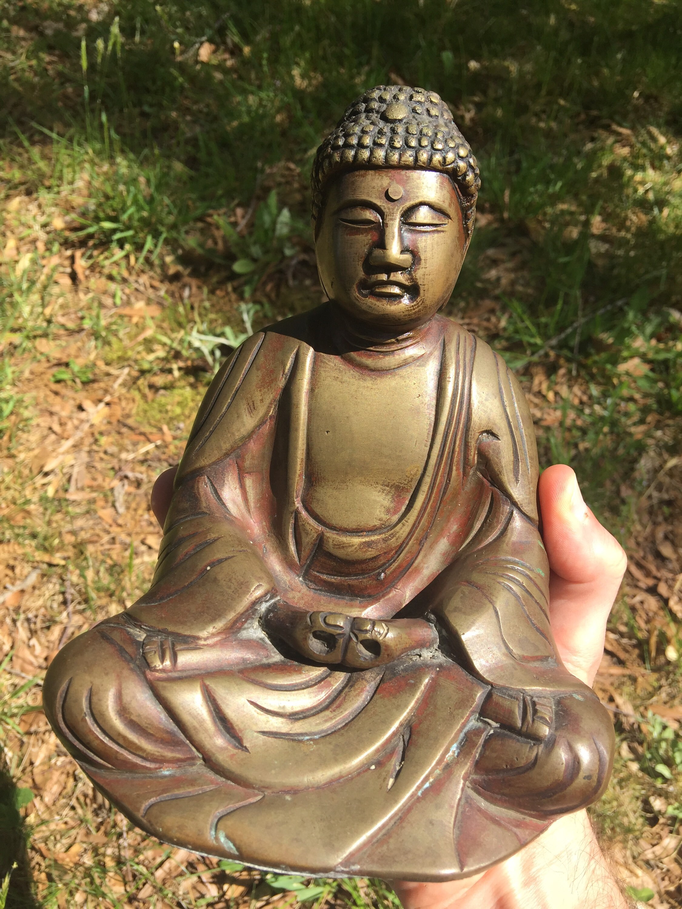 Antique Bronze Buddha Statue 6.5 Japanese Buddhist Etsy