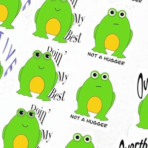 Lustige Cartoon Frosch Aufkleber, Quirky Aufkleber, Laptop Aufkleber, süße Aufkleber, Tier Aufkleber, Tier Aufkleber, Kröte Aufkleber, Journal Aufkleber