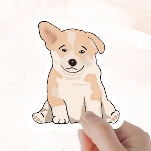 Cute Puppy Sticker – Waterproof Adorable Dog Sticker, Pet Lover Decal, Laptop & Water Bottle Sticker, Gift for Dog Lovers, Puppy Love