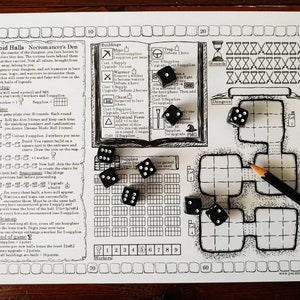 Void Halls: Print & Play, Roll und Schreibspiel.