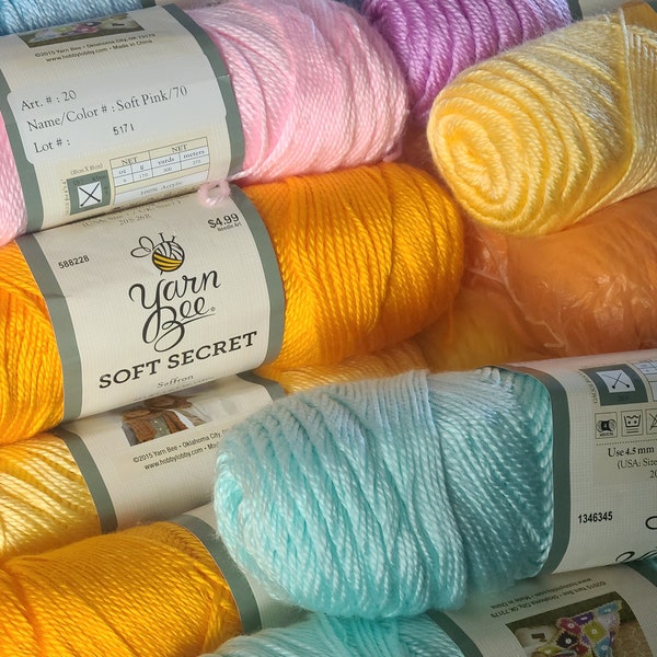 Yarn Bee® Soft Secret, Destash Yarn, 6 oz, 300y, weight 4 yarn, Acrylic yarn