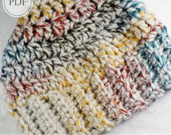 Crochet Messy Bun Beanie Pattern: Ponytail Hat (Instant Download PDF)