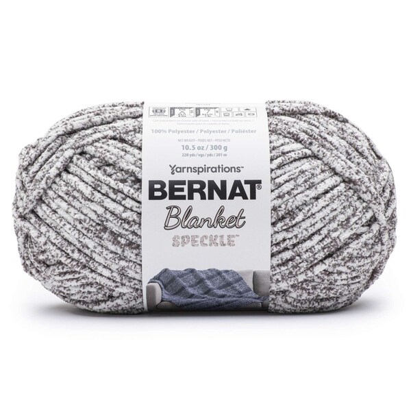 Bernat Blanket Speckle Yarn, 10.5 oz ball, 200 yards, Color Dapple Shadow, Create Chickens