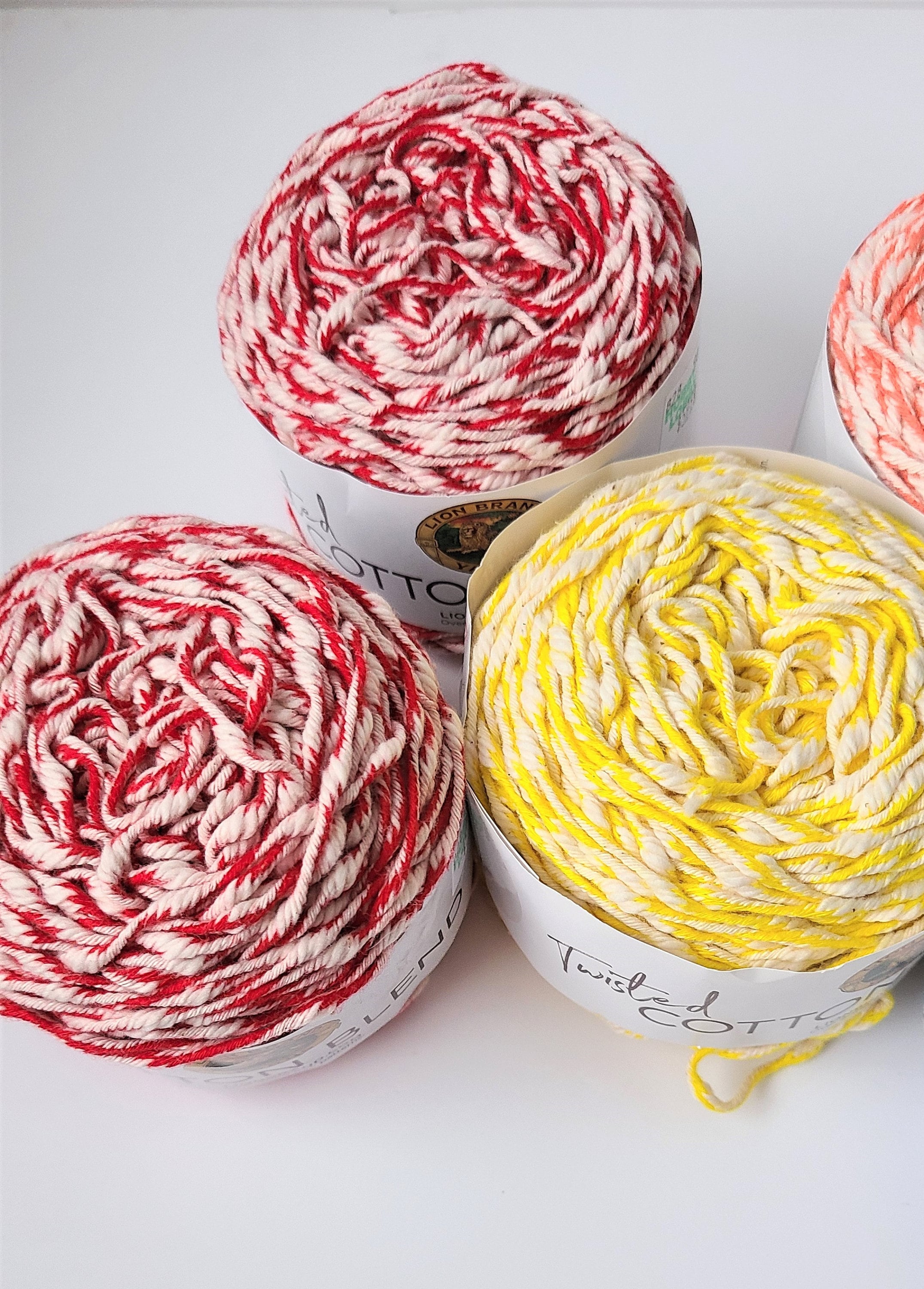 Lion Brand Twisted Cotton Blend, Cotton Acrylic Yarn, Destash Yarn
