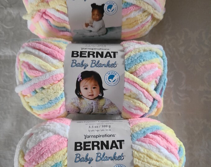 Bernat Baby Blanket Yarn, 3.5 Oz Color Pitter Patter, Super Bulky Yarn