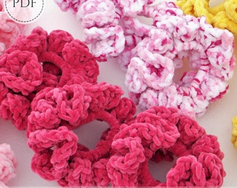 Velvet Scrunchie Crochet Pattern: Easy Hair Tie PDF (Digital Download)