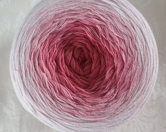 Cotton Kings Sultan 100% Cotton Yarn Cake, 4 ply, Sport Weight Yarn, Color Rose Quartz, no label, 874 yards