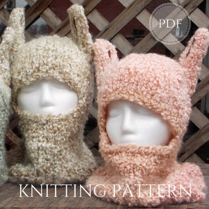 Llama hat knitting pattern, animal hat knitting pattern, easy knit pattern, instant download pdf pattern, funny hat pattern