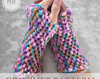 Crochet Pattern Diana's Fingerless Gloves with Sock Yarn, Video Tutorial Included, PDF download