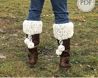 Faux Fur Boot Cuffs crochet pattern, PDF download, video tutorial link included, crochet tutorial, digital download
