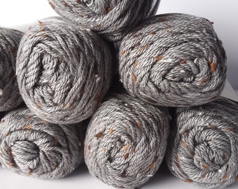 Caron Simply Soft Tweeds Yarn, color Grey Heather, 5 oz., weight 4, acrylic yarn, yarn destash, 240 yards