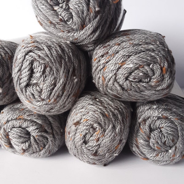 Caron Simply Soft Tweeds Yarn, color Grey Heather, 5 oz., weight 4, acrylic yarn, yarn destash, 240 yards