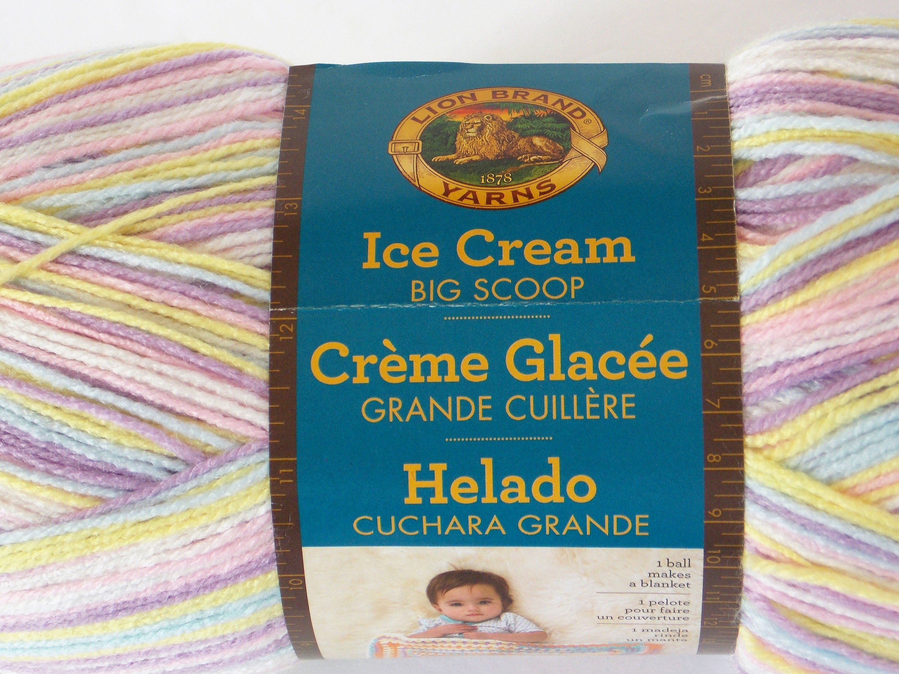 1117 Yards of Yarn, Lion Brand Ice Cream Big Scoop, Color Cotton