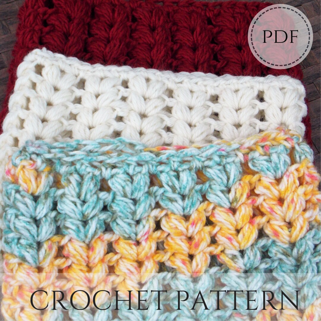 Puff Stitch Cowl Crochet Pattern, Chunky Infinity Scarf (PDF Pattern ...