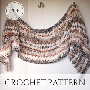 Go for Faux Avenue shawl crochet pattern, easy crochet pattern, crochet shawl pattern PDF, includes video tutorial