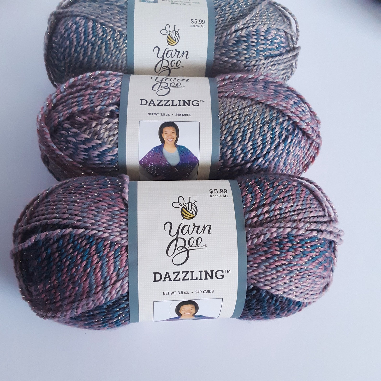 Yarn Bee Dazzling Yarn Color Blush Jade Sparkle Yarn Etsy