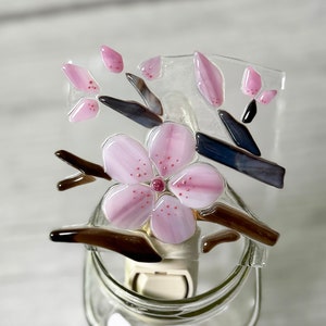 fused glass cherry blossom branch night light