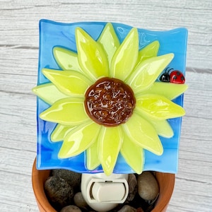 Sunflower Fused Glass Night Light