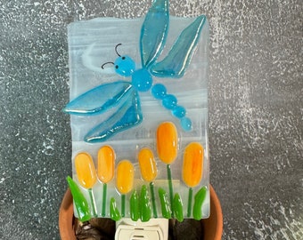 Dragonfly Fused Glass Night Light