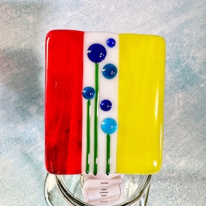 Modern Flower Fused Glass Night Light image 1