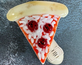 Slice of Pizza Fused Glass Night Light
