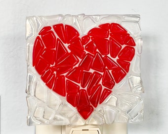 Heart Fused Glass Night Light!