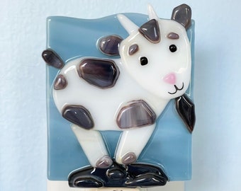 Goat Fused Glass Night Light