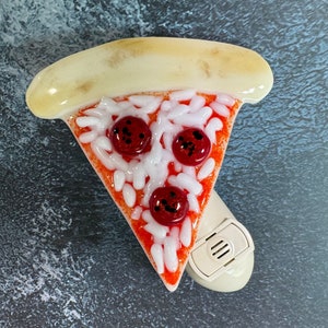 Slice of Pizza Fused Glass Night Light image 1