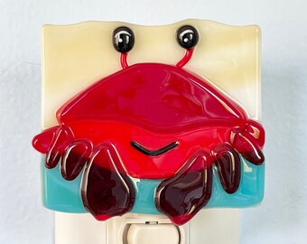 Crab Fused Glass Night Light