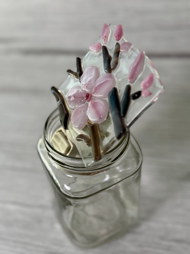 Cherry Blossom Fused Glass Night Light image 3