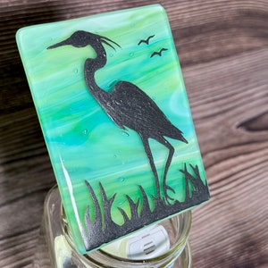 Egret Fused Glass Night Light image 3