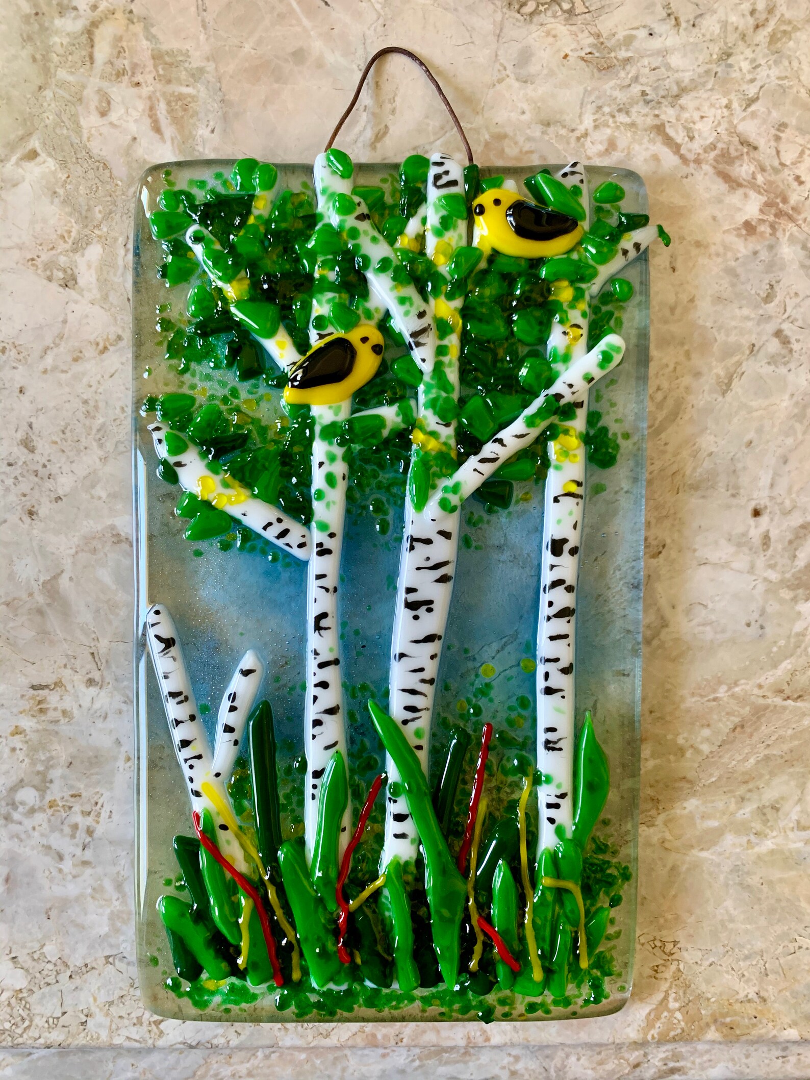 Birch Trees in Spring Wall Hanging Etsy