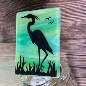 Egret Fused Glass Night Light image 4