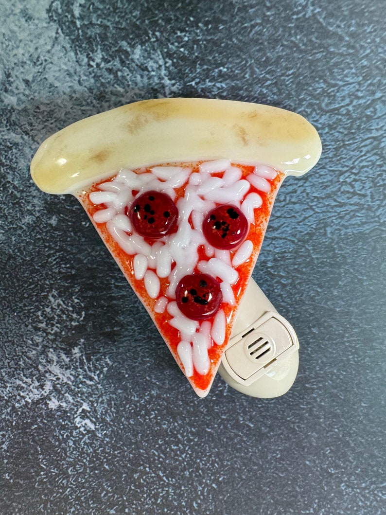 Slice of Pizza Fused Glass Night Light image 1