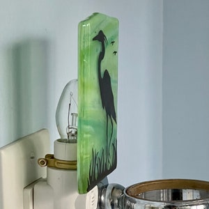 Egret Fused Glass Night Light image 7