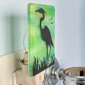 Egret Fused Glass Night Light image 3